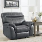 Black reclining Leather armchair